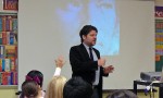 Richard Russell lectures at a school in New Jersey